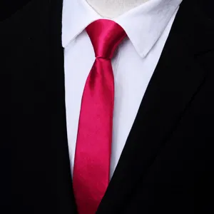 Cravatta con cerniera rosa per uomo e donna cravatta sottile da 5cm per matrimonio affari
