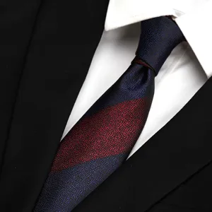 Classic blue and red striped men's necktie for formal business wear and professional outfits.