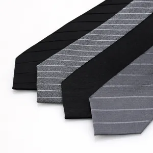 Men's Classic Business Formal Necktie Silk Feel Striped Wedding Suit Neck Tie Fashion Office Neckwear
