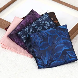 Retro floral men suit pocket square handkerchief formal wedding business chest pocket silk accessory