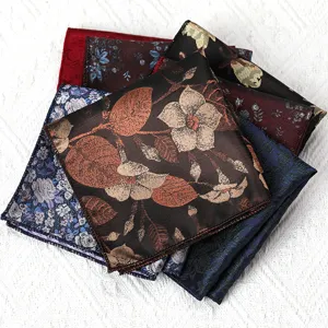 Heren vintage bloemen pochet klassiek jacquard pak zakdoek borstzak accessoires stijl.