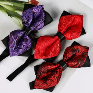 Farfallino da Uomo per Affari e Matrimonio Jacquard Classico Triangolo Farfallino Moda Abito da Sposa Accessori per Festa