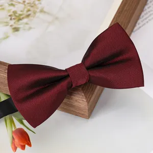 Burgundy bow tie solid color men formal bowtie wedding suit accessories variant