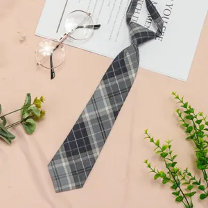 Japanese style JK plaid lazy necktie for students and uniform daily wear accessories.