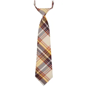 Classic plaid pre-tied necktie for students and JK uniforms, stylish Japanese style accessory.