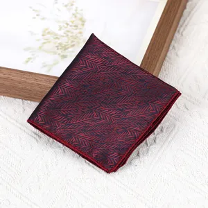 Retro rood blauw blad patroon heren pak pochet formele bruid zakdoek zijde accessoire