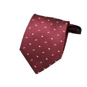 Corbata de cremallera burdeos con paisley para hombre boda de negocios formal corbata estrecha