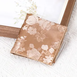 Retro bloemdessin heren pak pochet zijde textuur zakdoek bruiloft formele pak accessoire