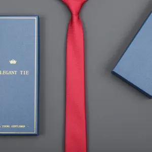 Red necktie formal business suit wedding gift box set elegant design classic men apparel