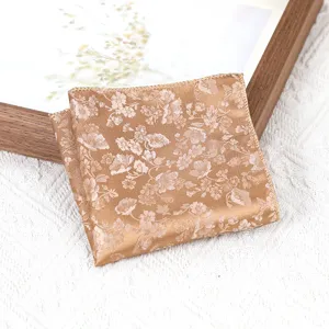 Retro floral mens pocket square for business suit formal wedding silk handkerchief accessory