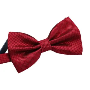 Men's Classic Red Grid Bow Tie for Formal Wedding Tuxedo Shirt British Style Groom Accessory