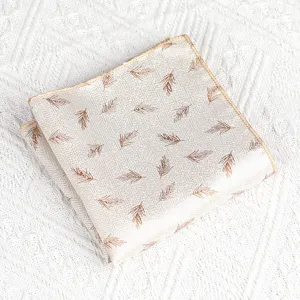 Heren pak pochette retro veren patroon formeel zakelijke bruiloft zakdoek accessoires