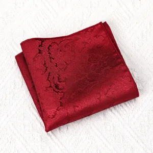 Heren rode paisley pochet vintage zijde gevoel formele pak zakdoek bruiloft accessoire