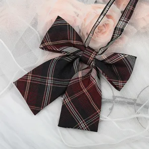 JK Japanese plaid bow tie collar ribbon for sailor shirt, sweet school uniform accessory.