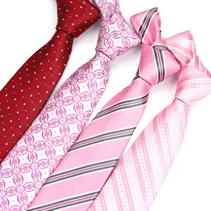 Set of four elegant men neckties in assorted colors and patterns for business and wedding wear.