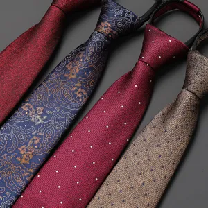 Mens zipper tie wedding business formal necktie ready-made Korean style neck wear for men