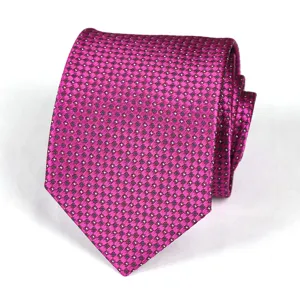 Classic wine red men woven necktie featuring fine geometric pattern for business wedding suit.