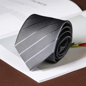 Men's formal business striped necktie, classic design for professional and wedding wear.