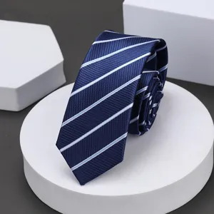 Corbata de Negocios Formal a Rayas para Hombre Estrecha Jacquard Sensación de Seda para Boda Fiesta Oficina