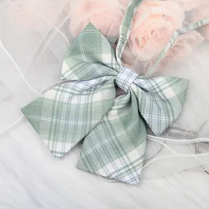 Green plaid JK bow tie collar ribbon school uniform sailor shirt accessory for women anime style