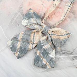 JK Japanese style plaid bow tie ribbon collar accessory for uniform sailor shirt detail