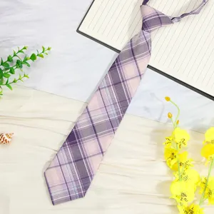 JK plaid pre-tied necktie for women students school uniform shirt stylish accessory