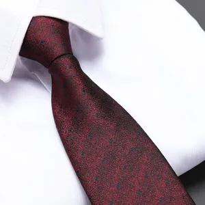 Men's formal red patterned business necktie, elegant wedding groom zipper tie for wear