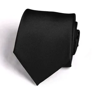 Classic black necktie for men business formal wear wedding party elegant slim tie stylish accessory