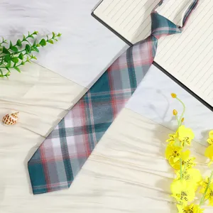Japanese JK Plaid Necktie Pre-tied Lazy Uniform Bowtie Student School Style Neck Tie Cute
