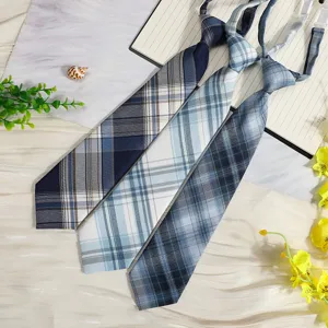 JK plaid necktie pre-tied student uniform bow tie Japanese style school fashion accessory