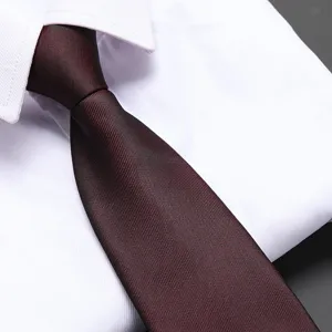 Red men's zipper tie variant for business formal wedding suit, elegant solid color design.