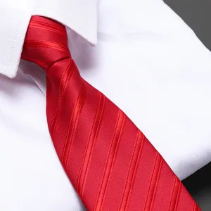 Men's red striped zipper tie wedding business formal wear formal necktie accessory