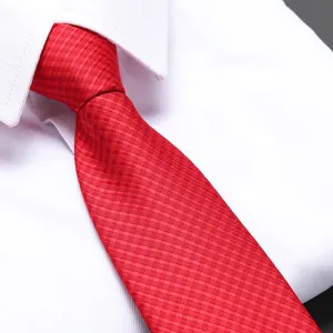 Men wedding red zipper tie formal business suit necktie solid color professional groom neck wear