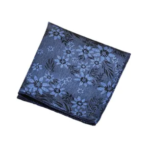 Heren vintage bloemen pochet donkerblauw pak zakdoek voor bruiloft accessoire