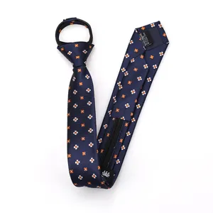 Elegante corbata con cremallera de flores para hombres y mujeres, corbata bordada 5 cm.