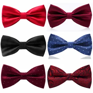 Klassieke Heren Zakelijk Huwelijk Strikje Polyesterzijde Effen Kleur Streep Paisley Vlinderdas Formele Pak Accessoires