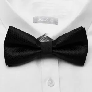 Klassieke zwarte vlinderdas voor heren, formeel huwelijks- en zakelijk accessoire, stijlvol.