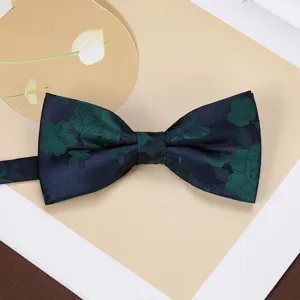 Men's business retro floral jacquard bow tie, stylish double layer suit shirt accessory