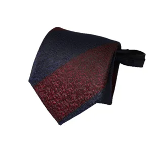 Men business zipper tie striped casual formal wedding necktie pre-tied convenient stylish dark blue red