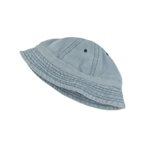 Children denim bucket hat casual light blue sun protection basin hat for boys and girls