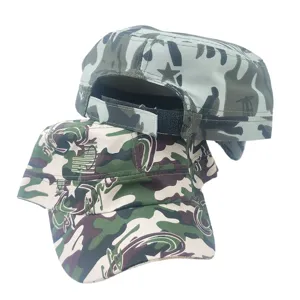 Vue détaillée de casquette camouflage, chapeau militaire respirant pour été en plein air.