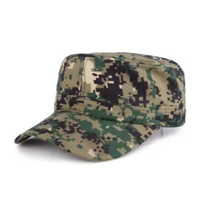 Casquette plate camouflage numérique pour entraînement en plein air, chapeau anti-soleil.
