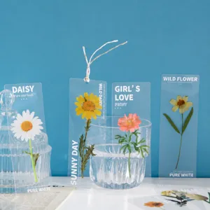 PET Translucent Bookmark Natural Plant Series Literary Ins Style Student Reading Book Clip Decorative Stationery