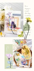 PET Scrapbook Aufkleber dekorative Blumen Schmetterling Tagebuch DIY Basteln 8 Stile