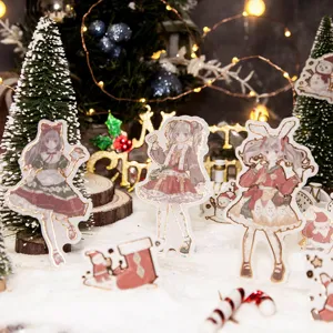Paquet d autocollants Washi Noël mignonnes filles anime journal déco papeterie art