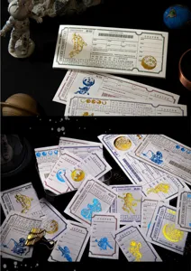 Vintage space astronaut ticket memo pad aesthetic bronze stationery paper for journal 50pcs
