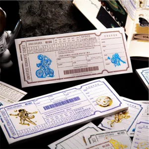 Vintage Space Astronaut Hot Stamping Memo Pad Retro Ticket Material Paper Creative Stationery Note Pad