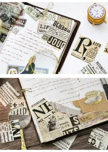 Vintage newspaper decorative stickers for journaling scrapbooking DIY craft supplies 45pcs