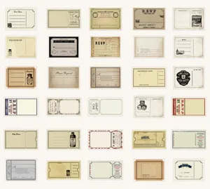 Vintage retro ticket ansichtkaart stickers journaling DIY scrapbooking kantoorartikelen