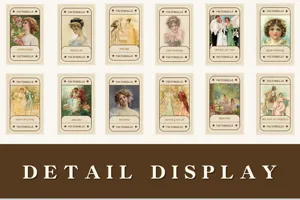 Vintage Victoriaanse stijl decoratieve stickerkaarten set, perfect voor DIY journaling.